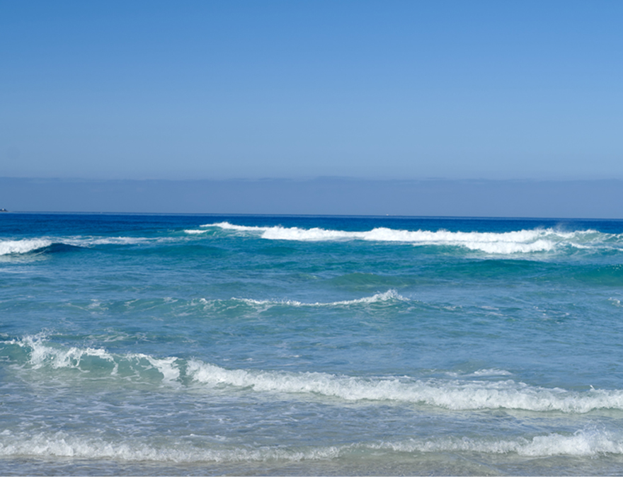The sea on a sunny day.